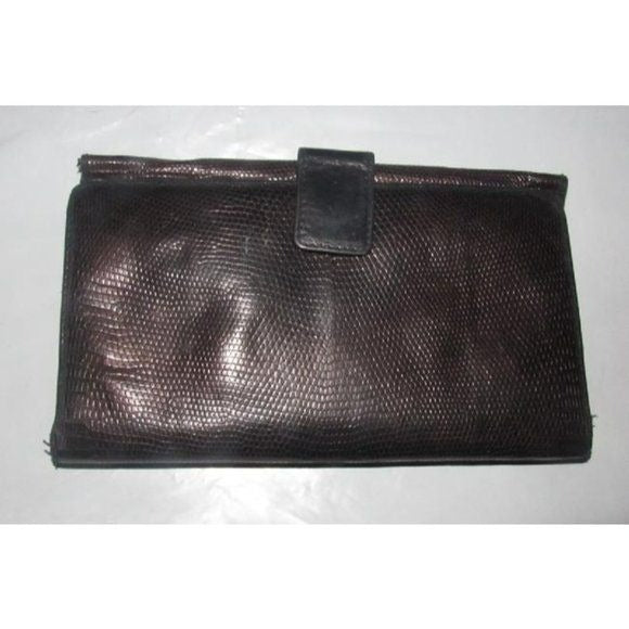 GUCCI Vintage Brown Snakeskin XL Checkbook