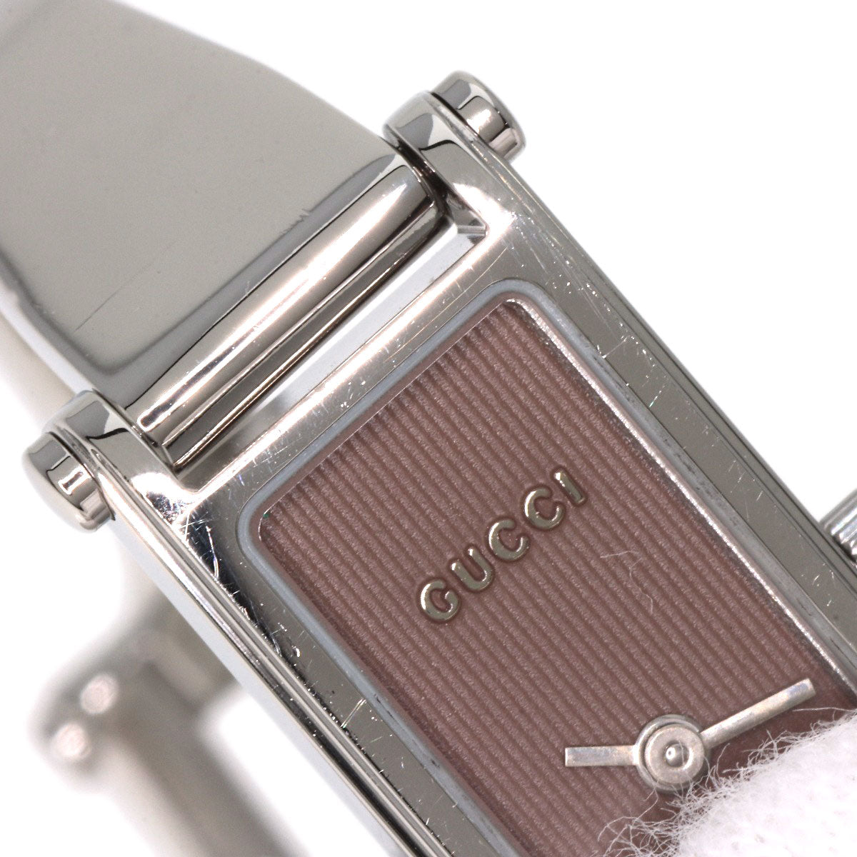 GUCCI Watches Quartz 1500L Stainless Steel , Stainless Steel Silver Square face Brown dial Women Used