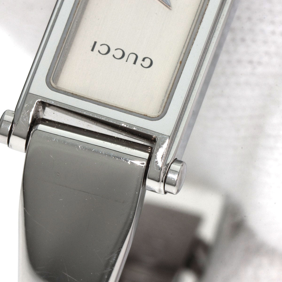 GUCCI Watches Quartz 1500L Stainless Steel , Stainless Steel Silver Square face Silver dial Women Used