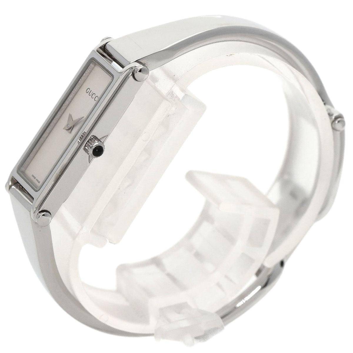GUCCI Watches Quartz 1500L Stainless Steel , Stainless Steel Silver Square face Silver dial Women Used