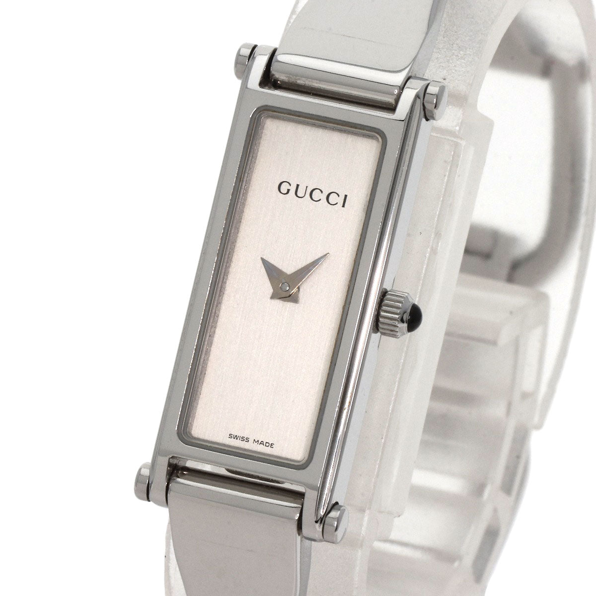 GUCCI Watches Quartz 1500L Stainless Steel , Stainless Steel Silver Square face Silver dial Women Used