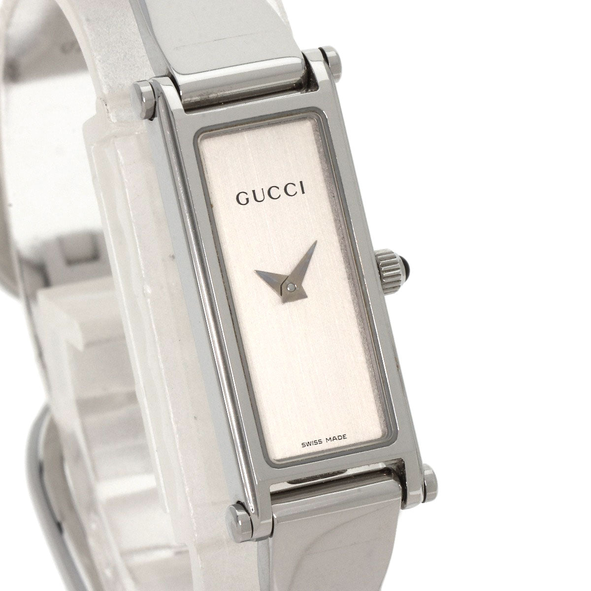 GUCCI Watches Quartz 1500L Stainless Steel , Stainless Steel Silver Square face Silver dial Women Used