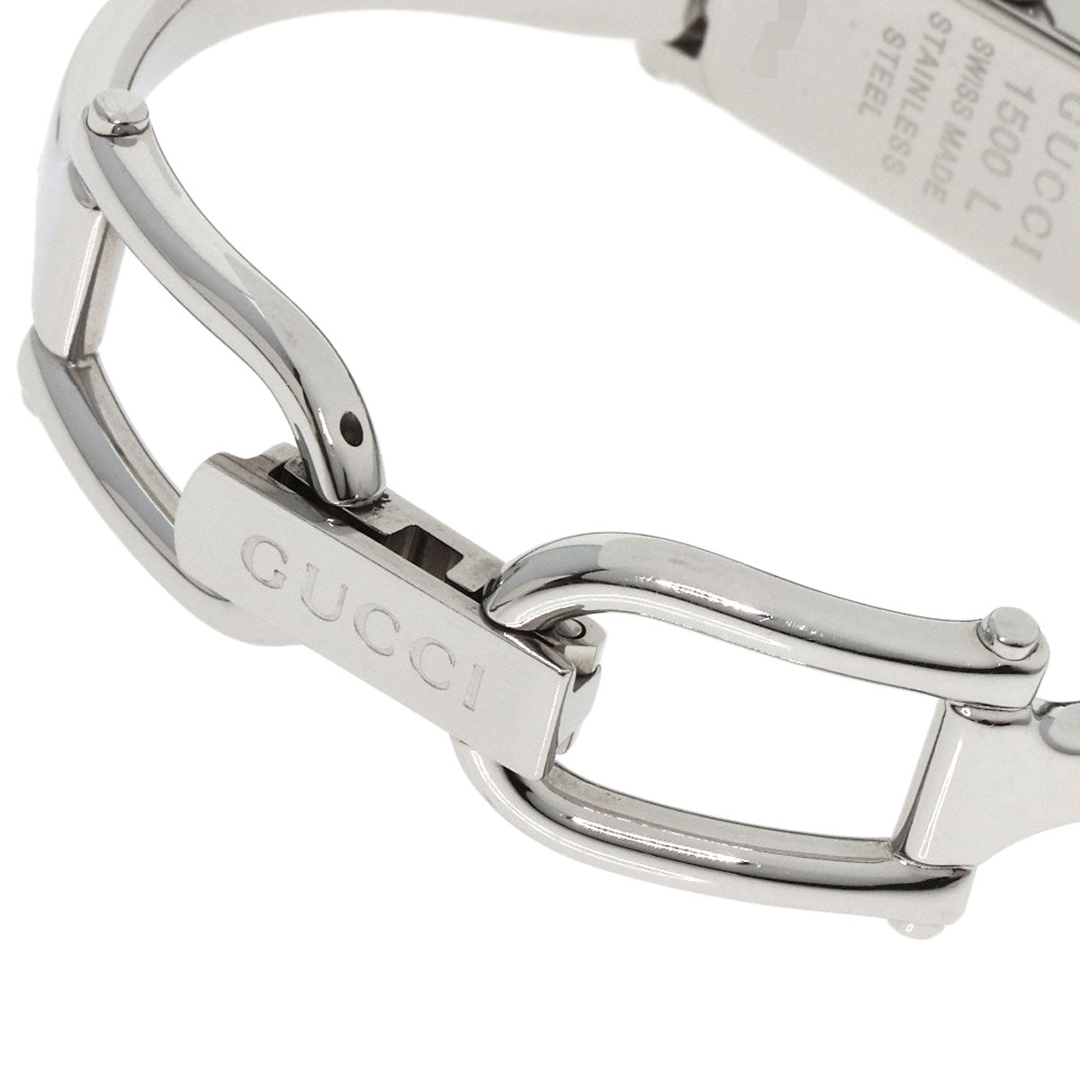 GUCCI Watches Quartz 1500L Stainless Steel , Stainless Steel Silver Square face Silver dial Women Used