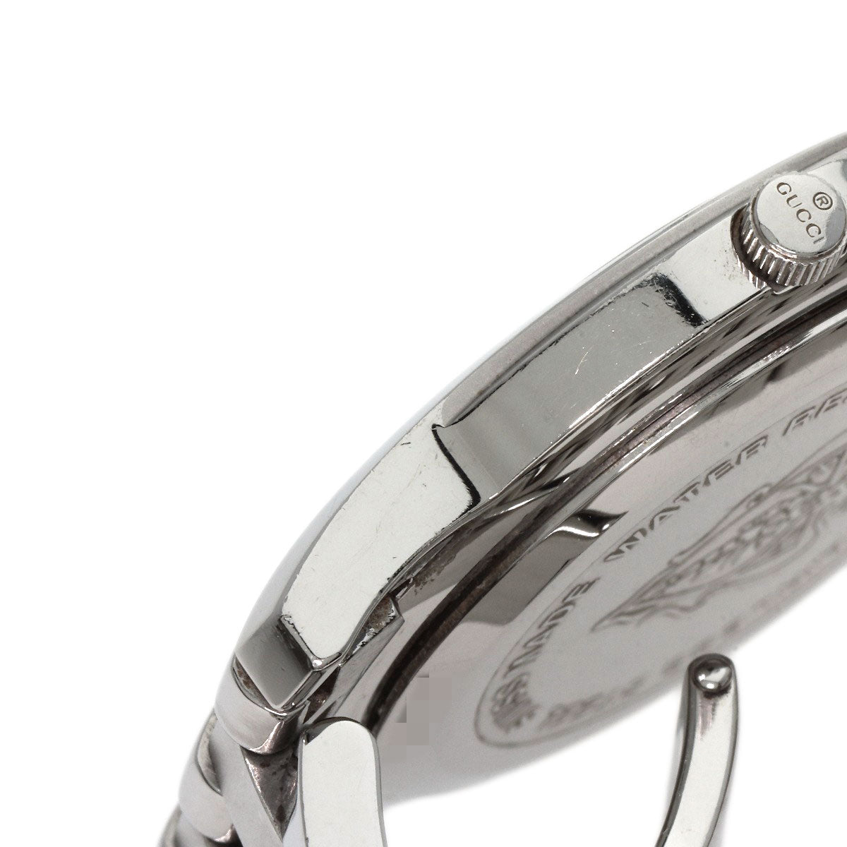 GUCCI Watches Quartz 5500M Stainless Steel , Stainless Steel Silver Round face black dial mens Used
