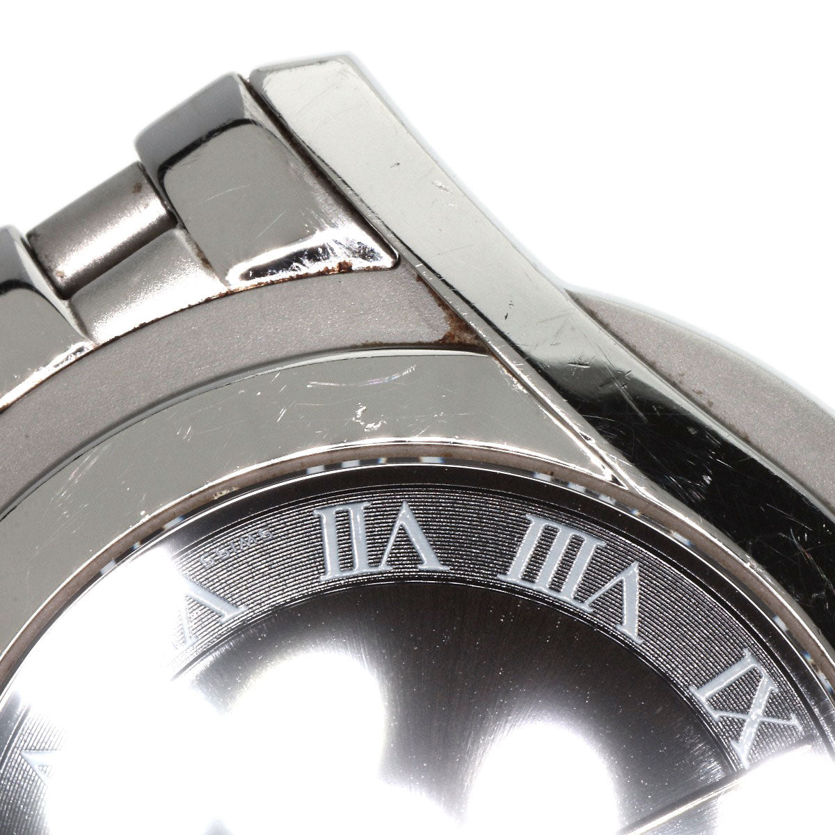 GUCCI Watches Quartz 5500M Stainless Steel , Stainless Steel Silver Round face black dial mens Used