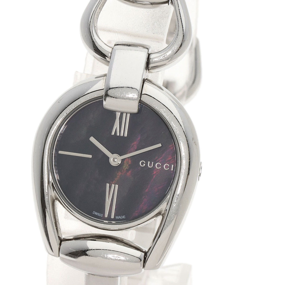 GUCCI Watches Quartz 139.5 Stainless Steel Silver Horsebit Black shell dial