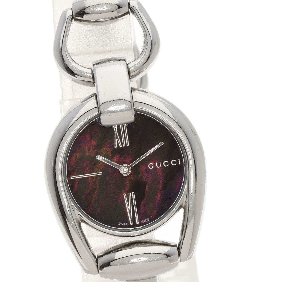 GUCCI Watches Quartz 139.5 Stainless Steel Silver Horsebit Black shell dial