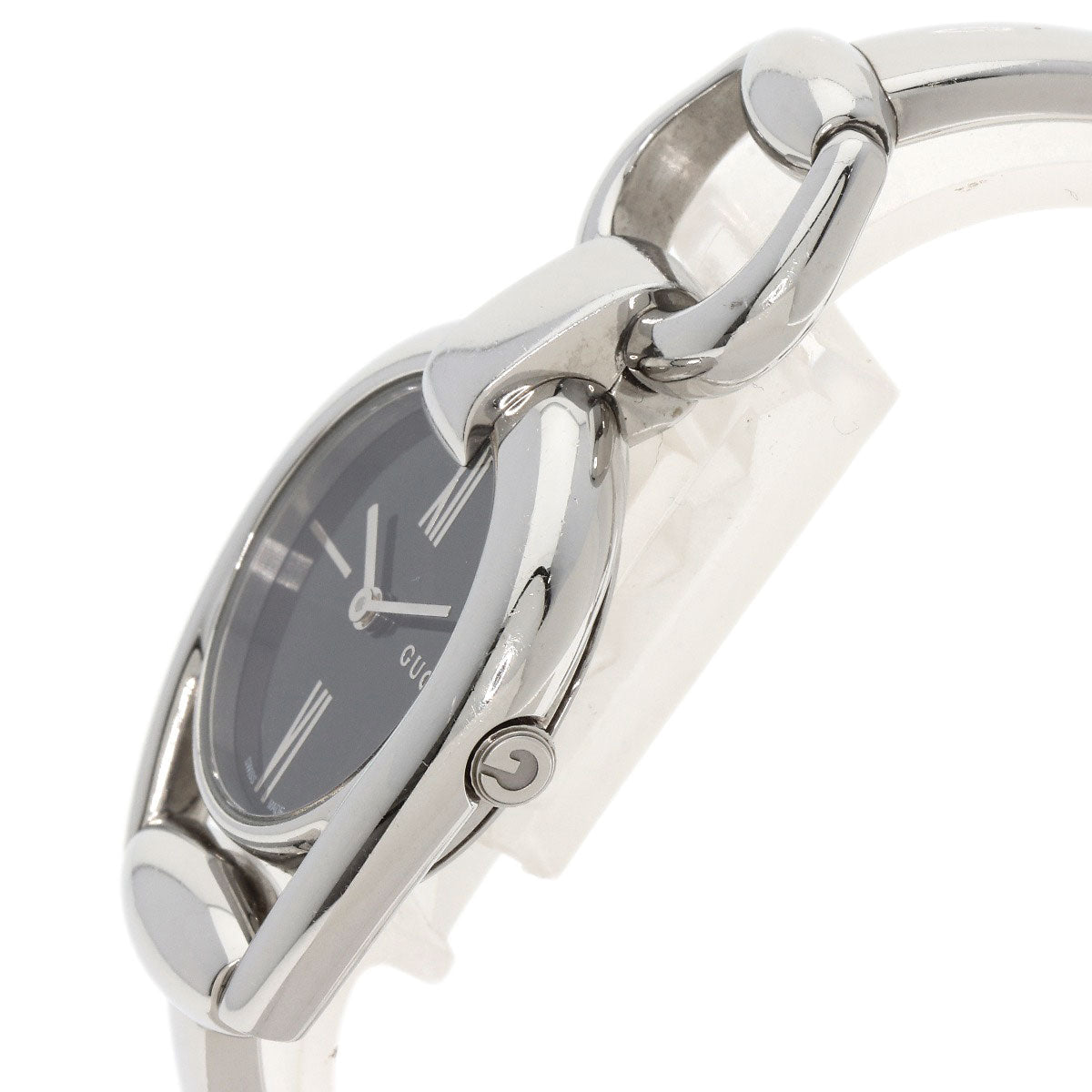 GUCCI Watches Quartz 139.5 Stainless Steel Silver Horsebit Black shell dial