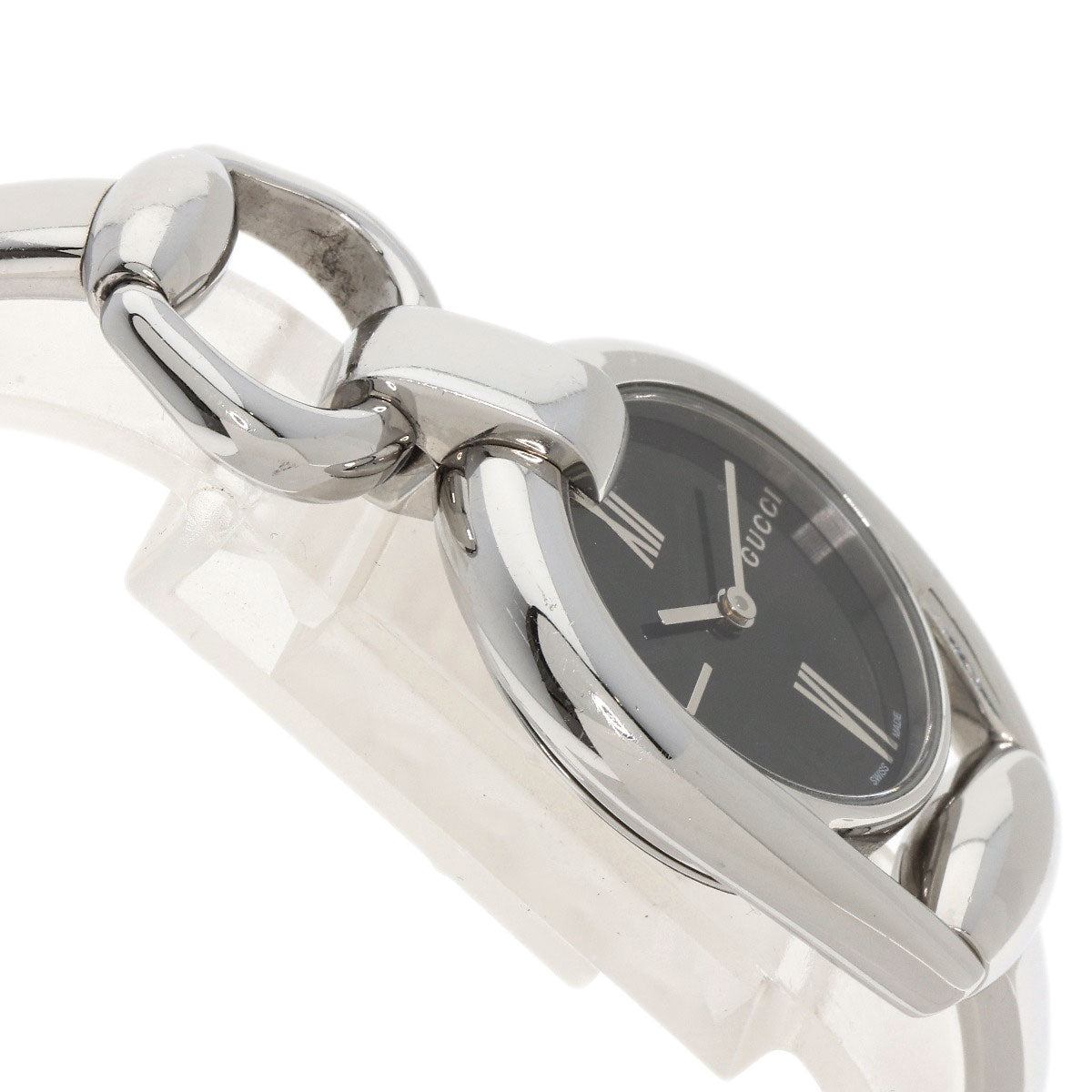 GUCCI Watches Quartz 139.5 Stainless Steel Silver Horsebit Black shell dial