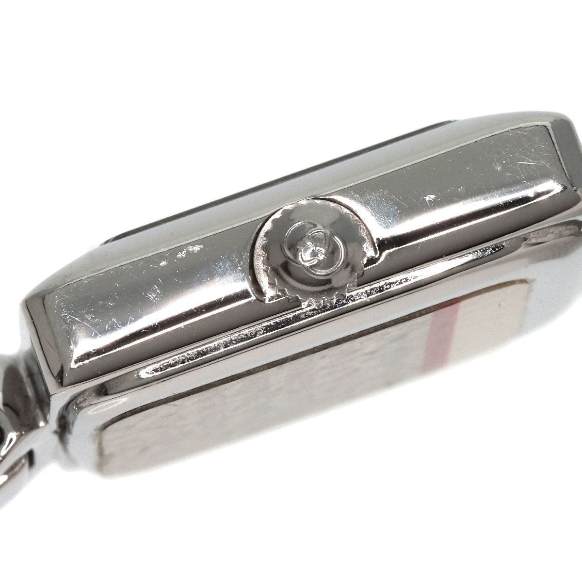 GUCCI Watches Quartz 1900L Stainless Steel , Stainless Steel Silver Square face bangle black dial Women Used