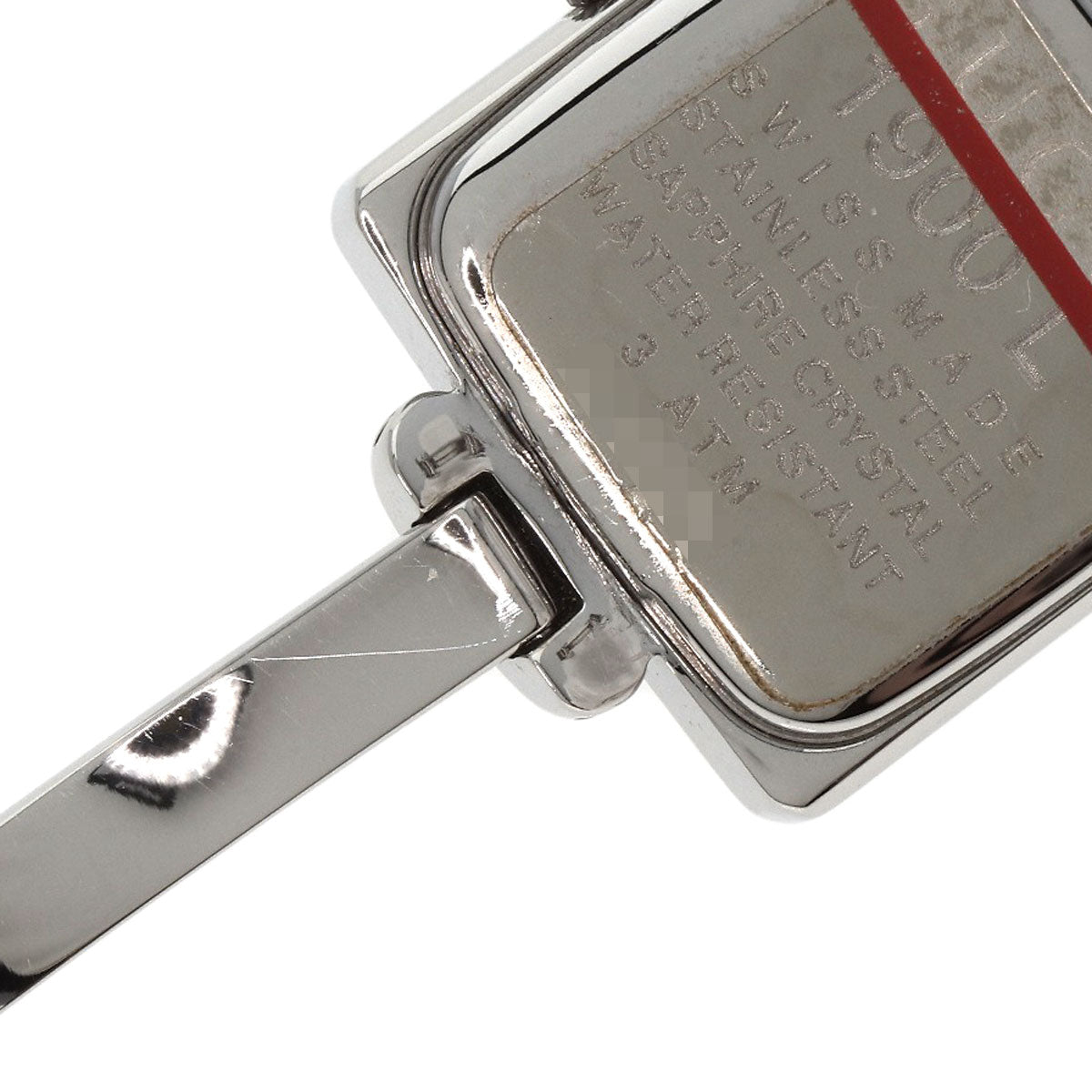 GUCCI Watches Quartz 1900L Stainless Steel , Stainless Steel Silver Square face bangle black dial Women Used