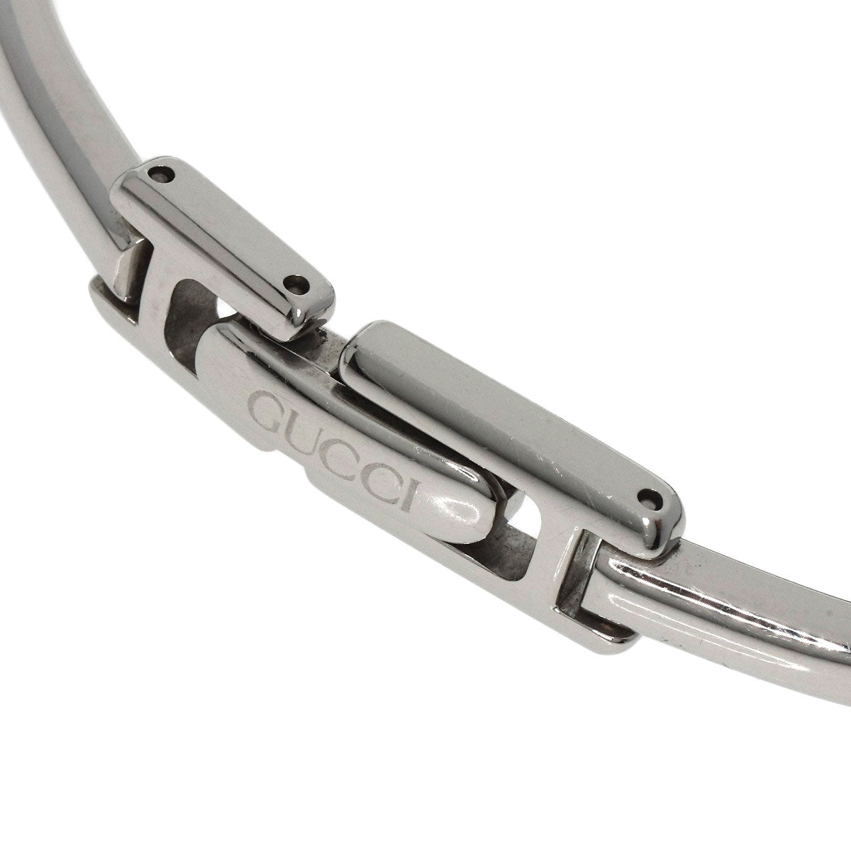 GUCCI Watches Quartz 1900L Stainless Steel , Stainless Steel Silver Square face bangle black dial Women Used