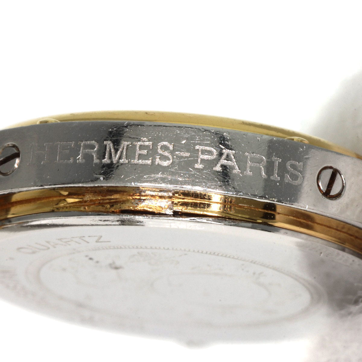 HERMES Watches Quartz Stainless Steel , SSxGP gold Clipper Old Belt cream dial Women Used