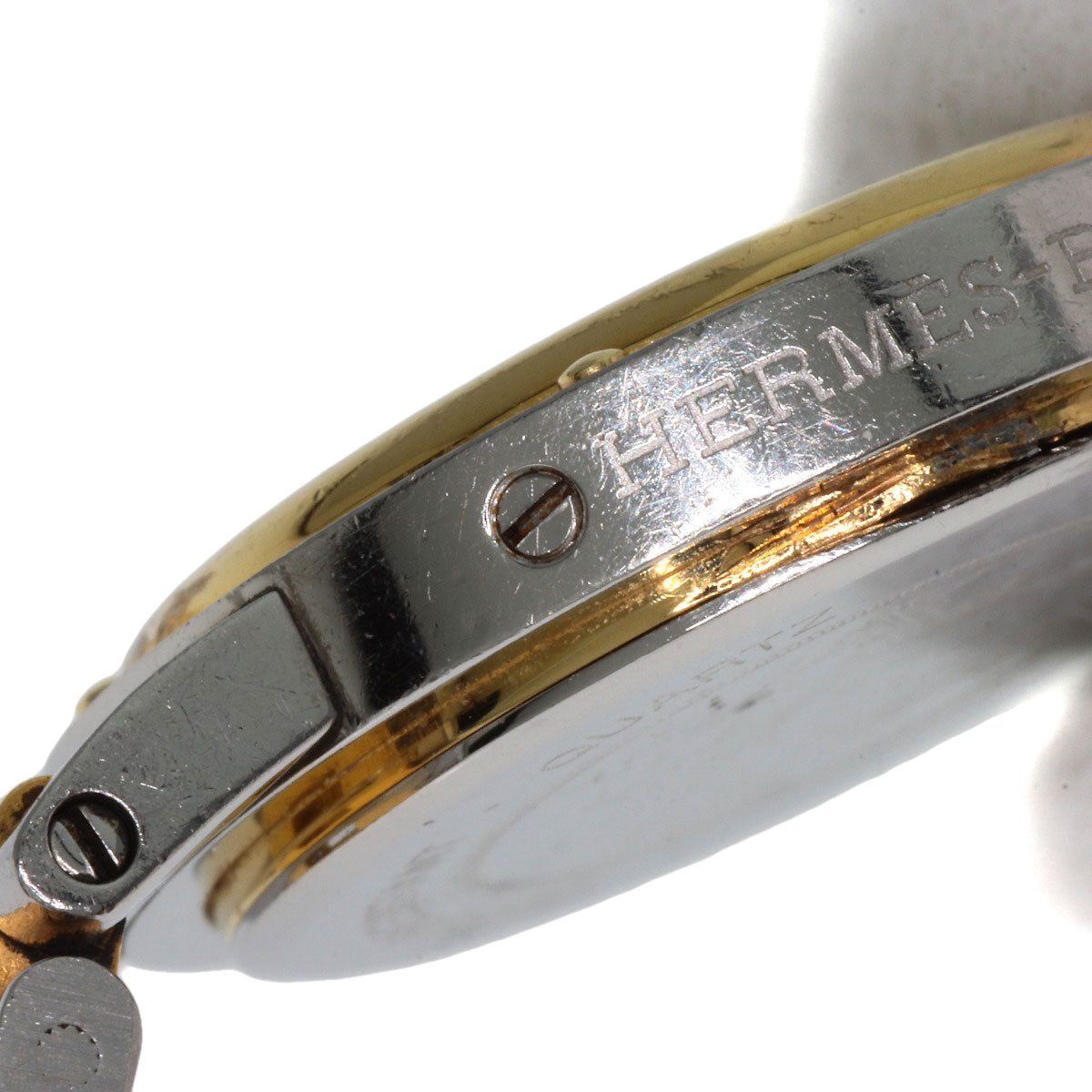 HERMES Watches Quartz Stainless Steel , SSxGP gold Clipper Old Belt cream dial Women Used