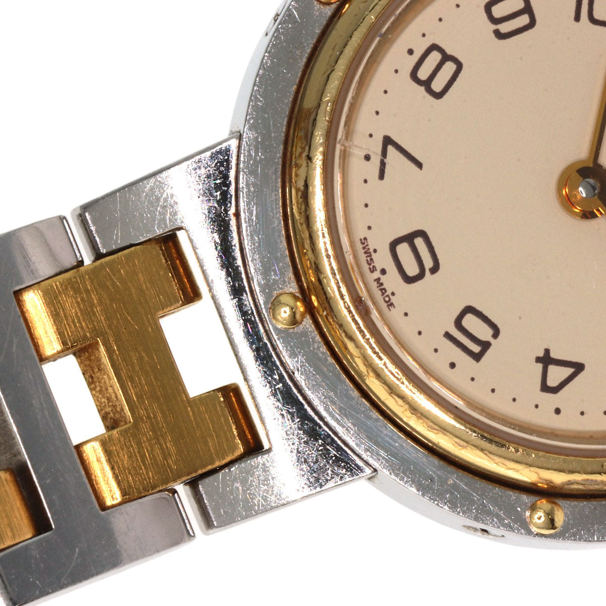 HERMES Watches Quartz Stainless Steel , SSxGP gold Clipper Old Belt cream dial Women Used