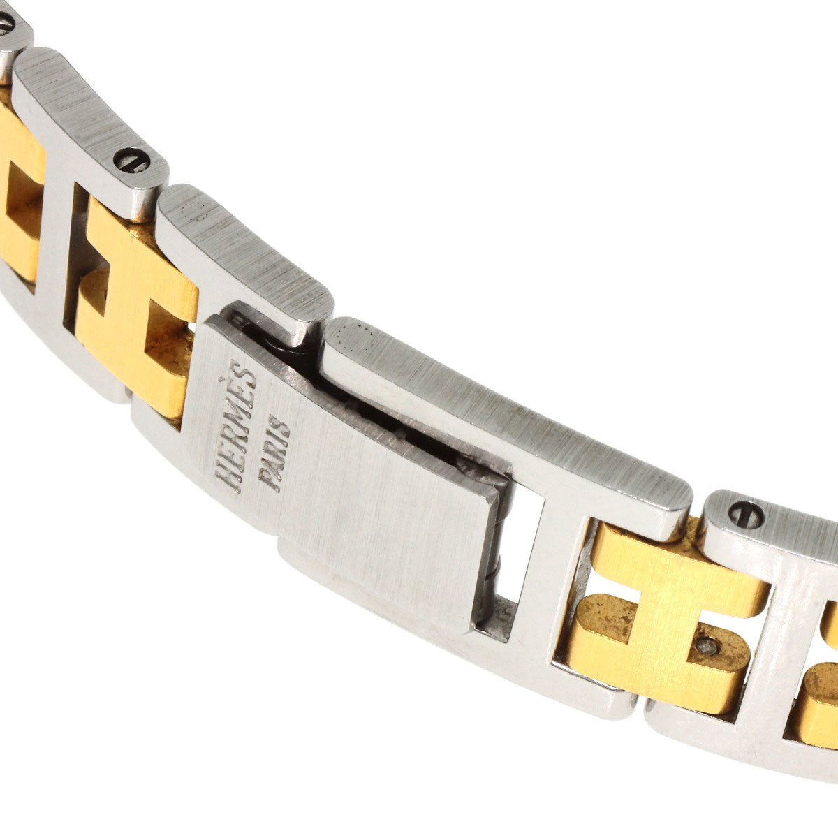 HERMES Watches Quartz Stainless Steel , SSxGP gold Clipper Old Belt cream dial Women Used