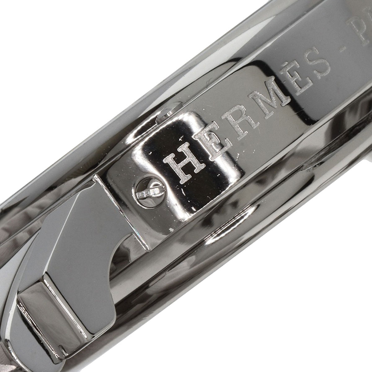 HERMES Watches Quartz CL1.310 Stainless Steel , Stainless Steel Silver Clipper Chronograph New Buckle white dial Women Used
