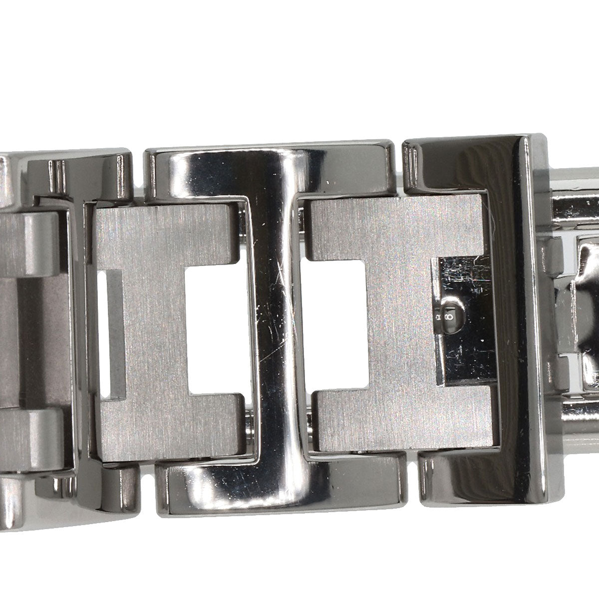 HERMES Watches Quartz CL1.310 Stainless Steel , Stainless Steel Silver Clipper Chronograph New Buckle white dial Women Used