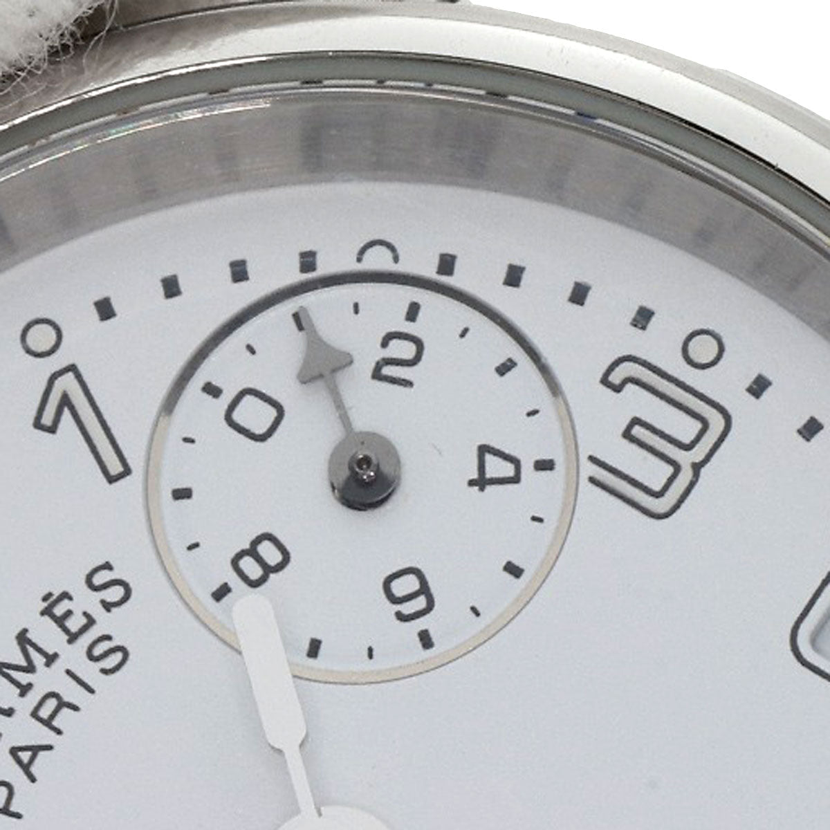 HERMES Watches Quartz CL1.310 Stainless Steel , Stainless Steel Silver Clipper Chronograph New Buckle white dial Women Used