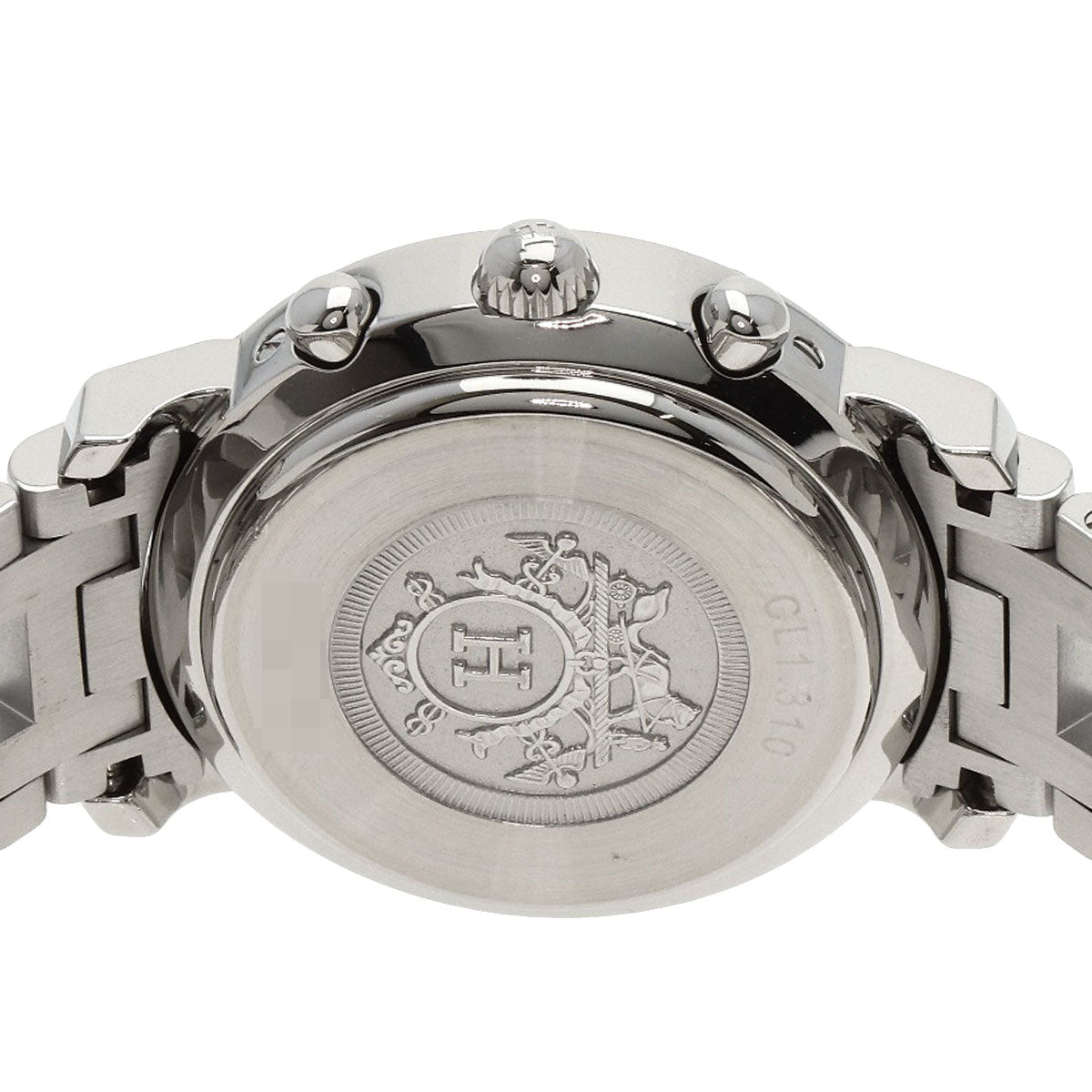 HERMES Watches Quartz CL1.310 Stainless Steel , Stainless Steel Silver Clipper Chronograph New Buckle white dial Women Used