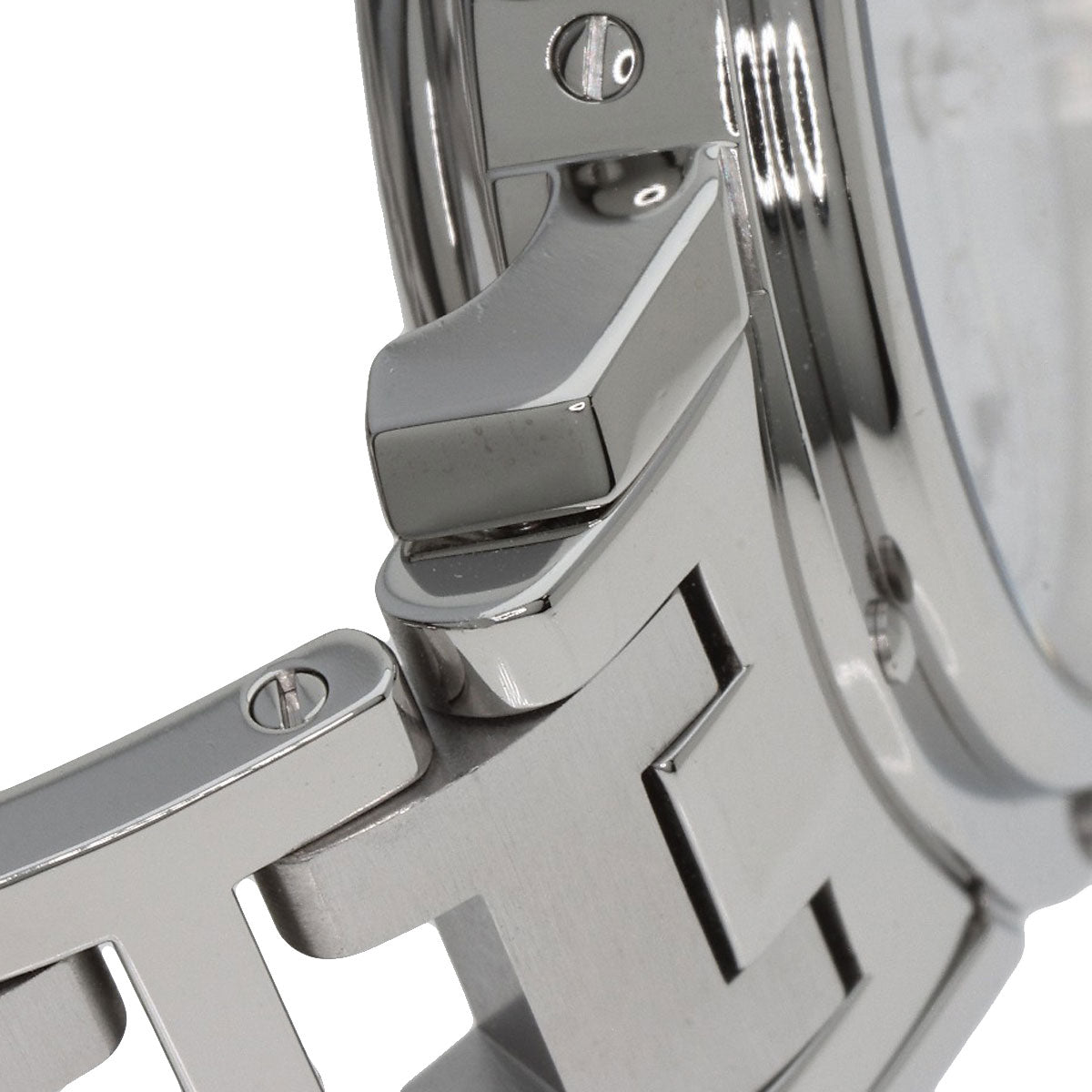 HERMES Watches Quartz CL1.310 Stainless Steel , Stainless Steel Silver Clipper Chronograph New Buckle white dial Women Used