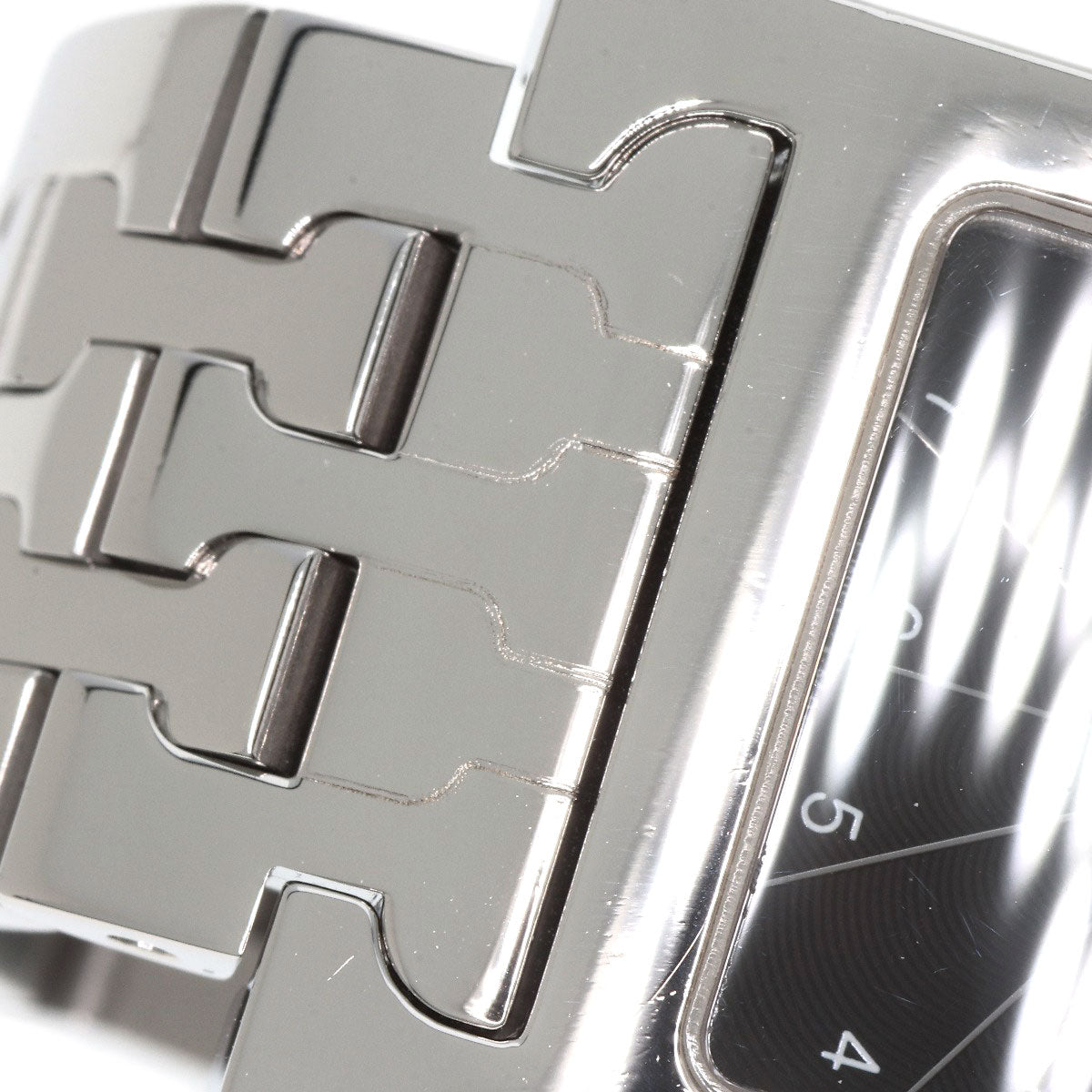 HERMES Watches Quartz HH1.210 Stainless Steel Silver H watch black dial