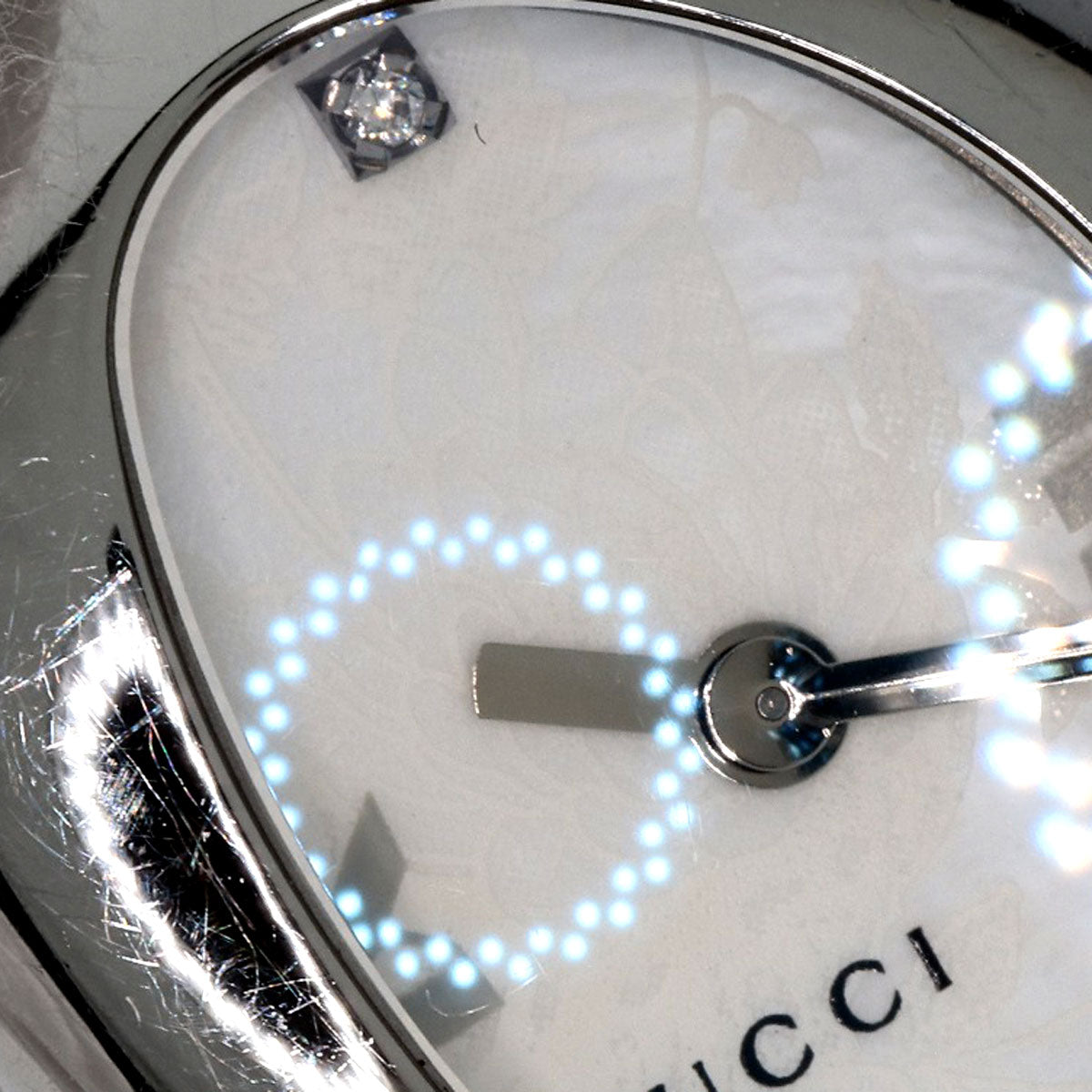 GUCCI Watches Quartz YA103526 Stainless Steel , Stainless Steel Silver Horsebit bangle white dial Women Used