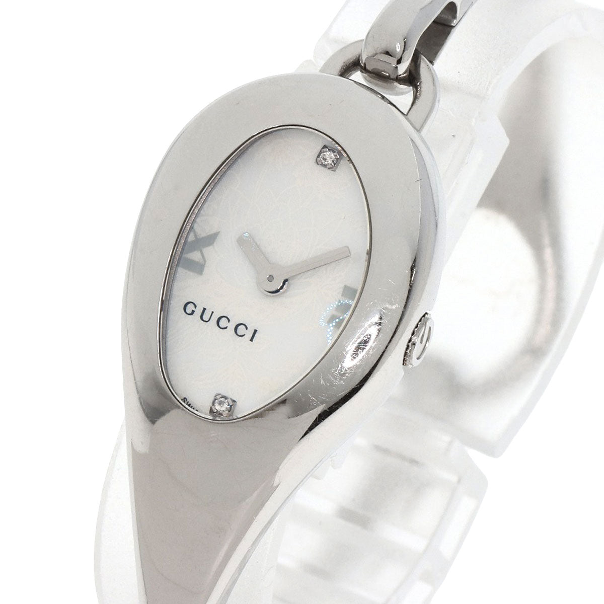 GUCCI Watches Quartz YA103526 Stainless Steel , Stainless Steel Silver Horsebit bangle white dial Women Used