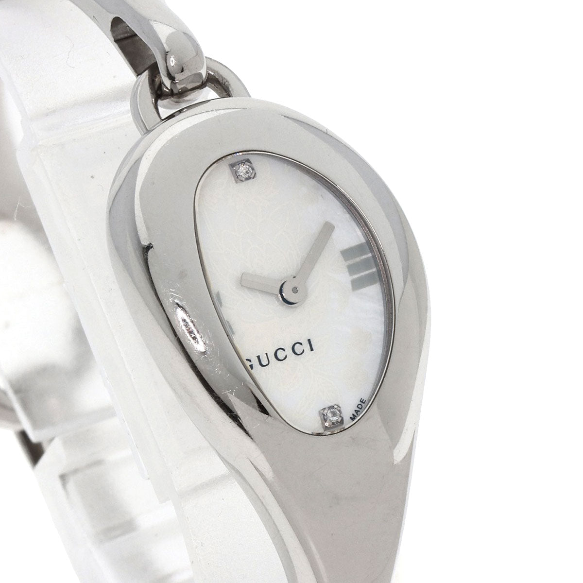GUCCI Watches Quartz YA103526 Stainless Steel , Stainless Steel Silver Horsebit bangle white dial Women Used