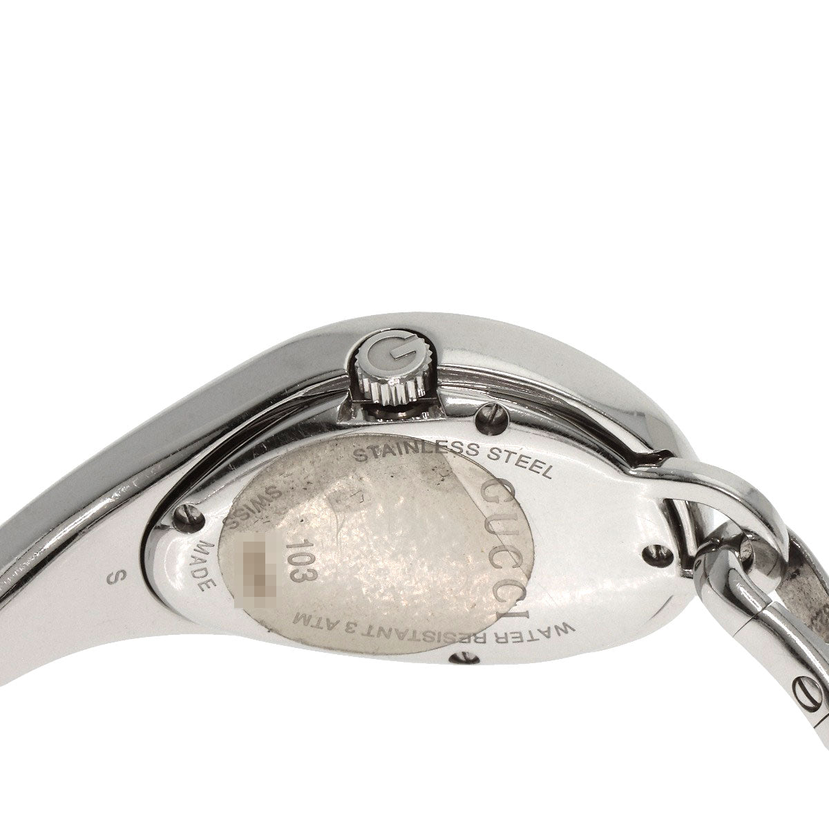 GUCCI Watches Quartz YA103526 Stainless Steel , Stainless Steel Silver Horsebit bangle white dial Women Used
