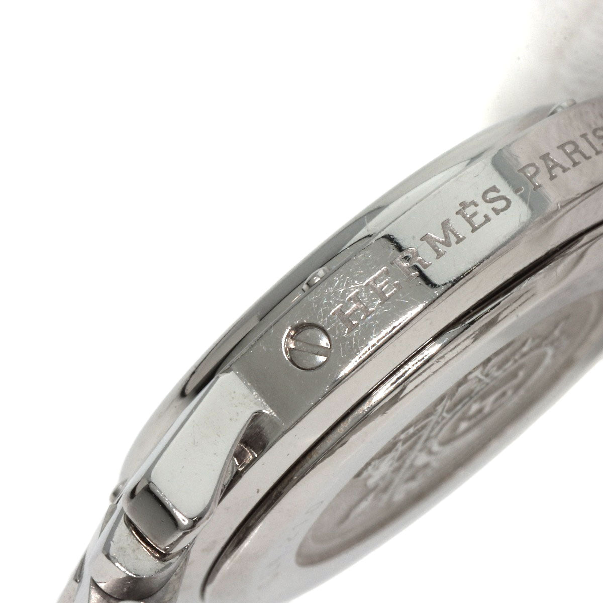 HERMES Watches Quartz CL4.210 Stainless Steel , Stainless Steel Silver Clipper black dial Women Used