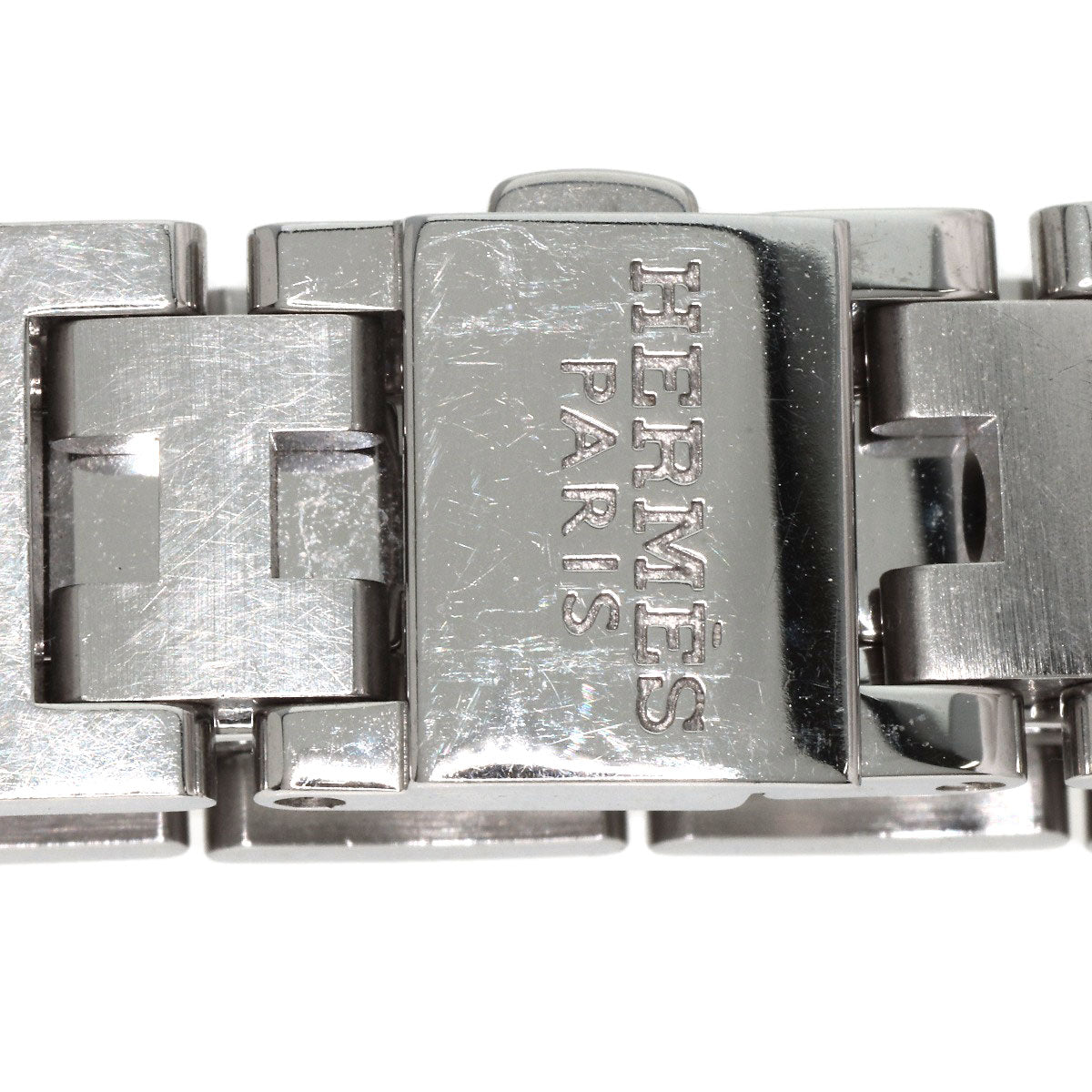 HERMES Watches Quartz CL4.210 Stainless Steel , Stainless Steel Silver Clipper black dial Women Used