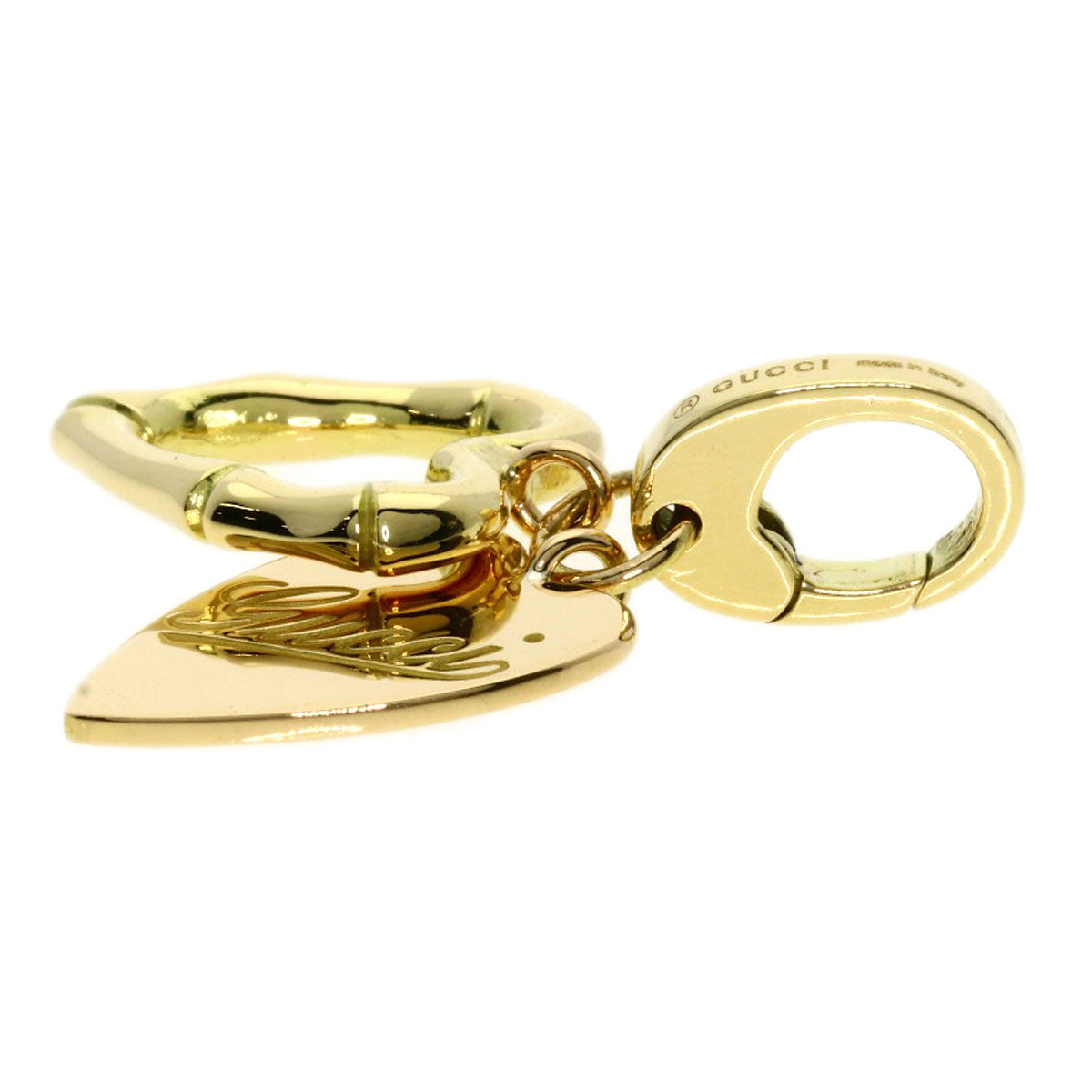 GUCCI Pendant top 18K Yellow Gold gold Heart Double Charm GINZA 2006