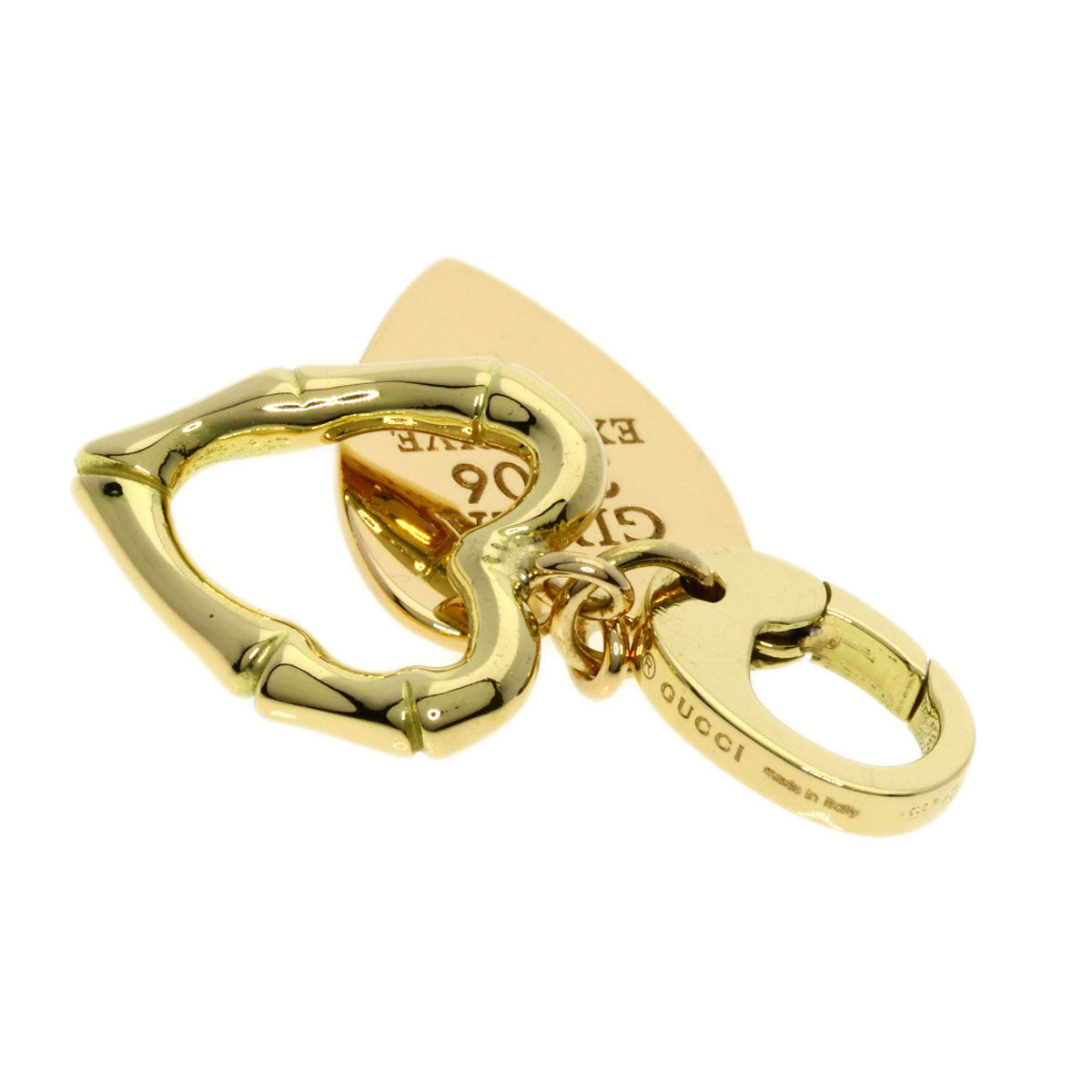 GUCCI Pendant top 18K Yellow Gold gold Heart Double Charm GINZA 2006