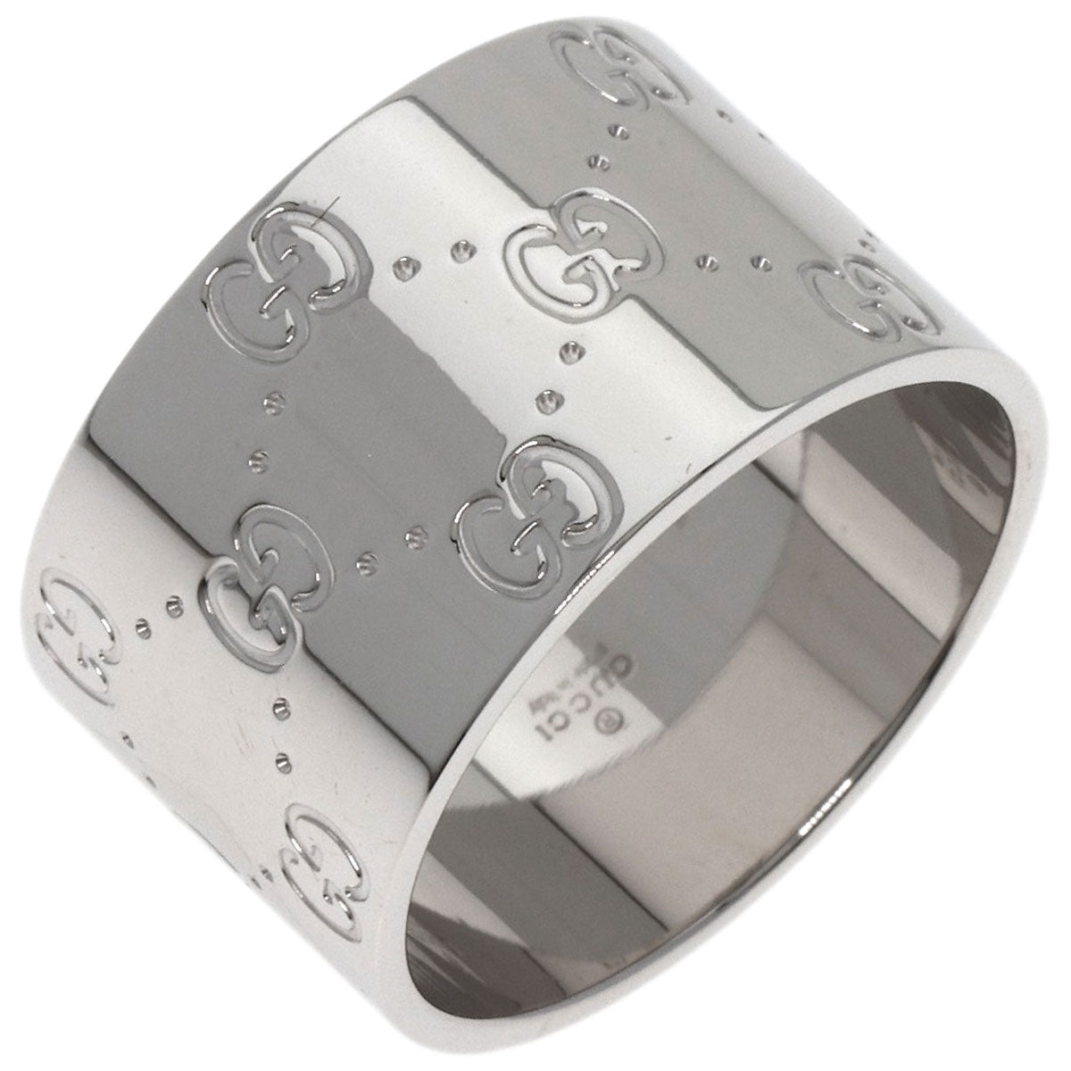 GUCCI Ring K18WG Silver Icon wide # 25 Women Used
