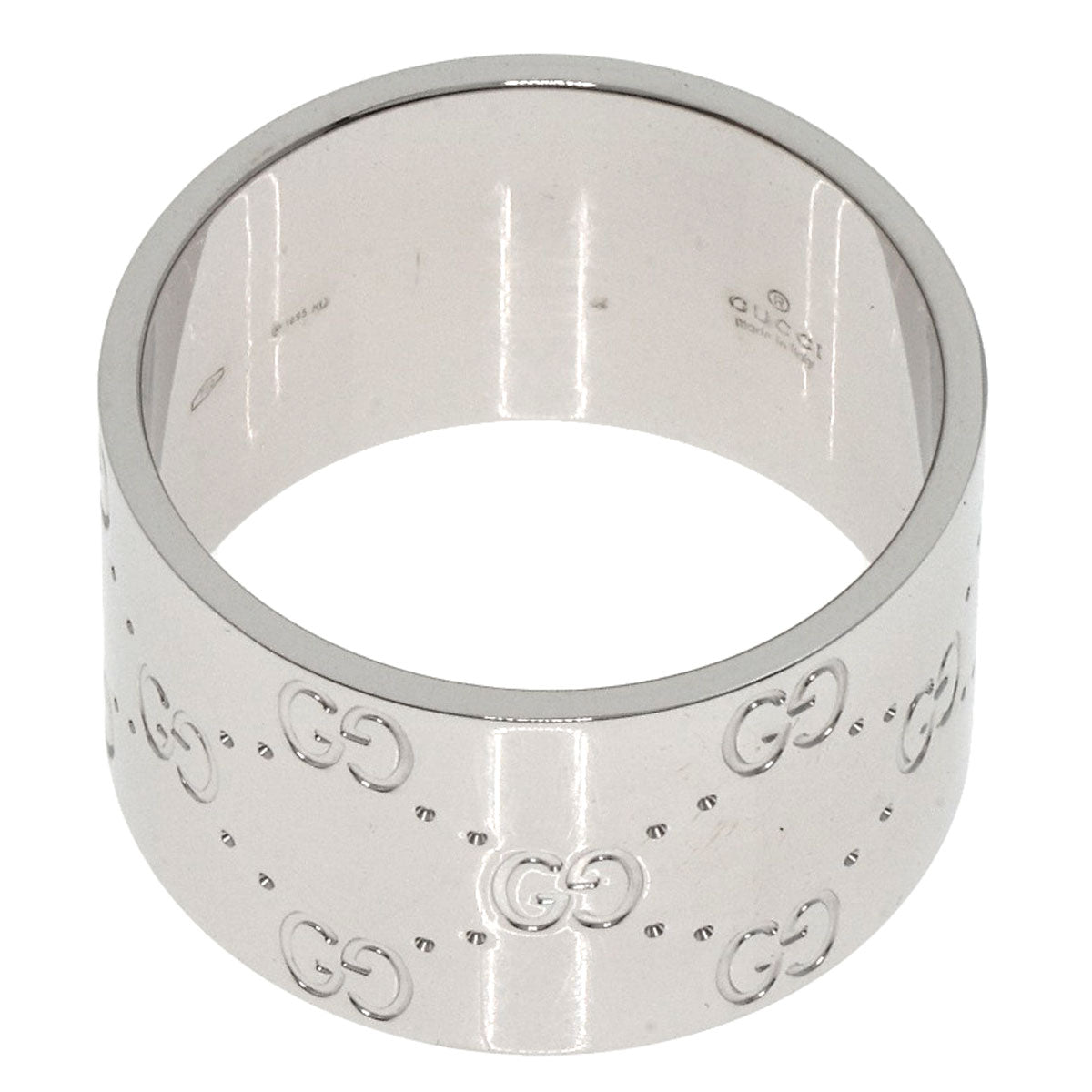 GUCCI Ring K18WG Silver Icon wide # 25 Women Used