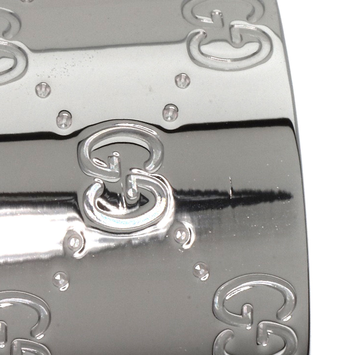 GUCCI Ring K18WG Silver Icon wide # 25 Women Used