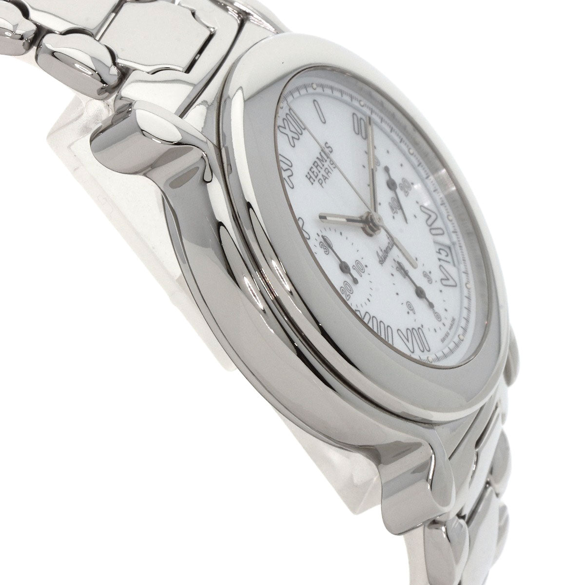HERMES Watches Mechanical Automatic KP1.910 Stainless Steel , Stainless Steel Silver Ke Plat white dial mens Used
