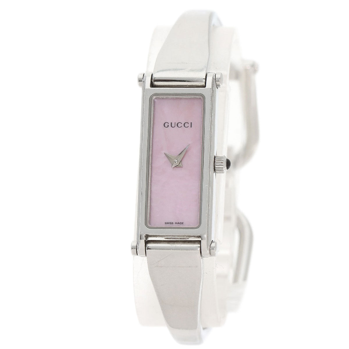 GUCCI Watches Quartz 1500L Stainless Steel Silver Square face Pink shell dial