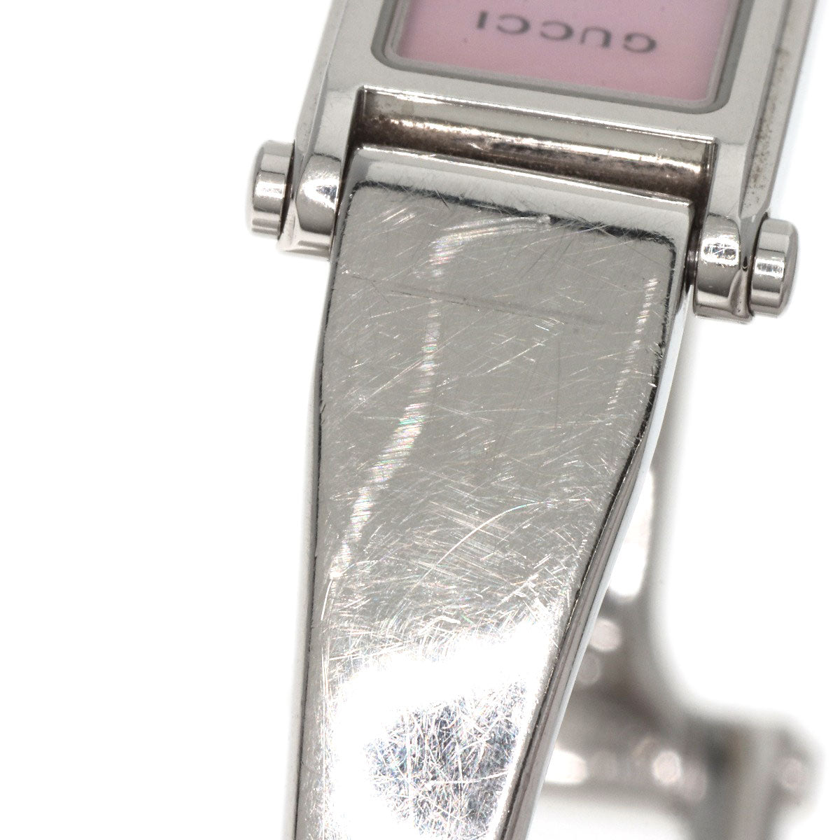 GUCCI Watches Quartz 1500L Stainless Steel Silver Square face Pink shell dial