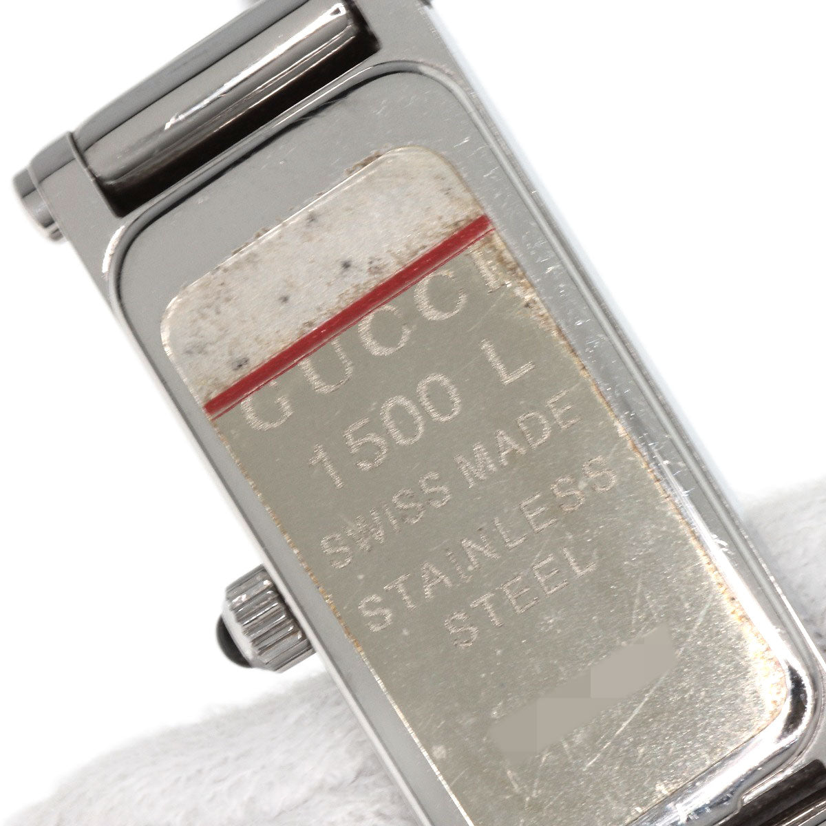 GUCCI Watches Quartz 1500L Stainless Steel Silver Square face Pink shell dial
