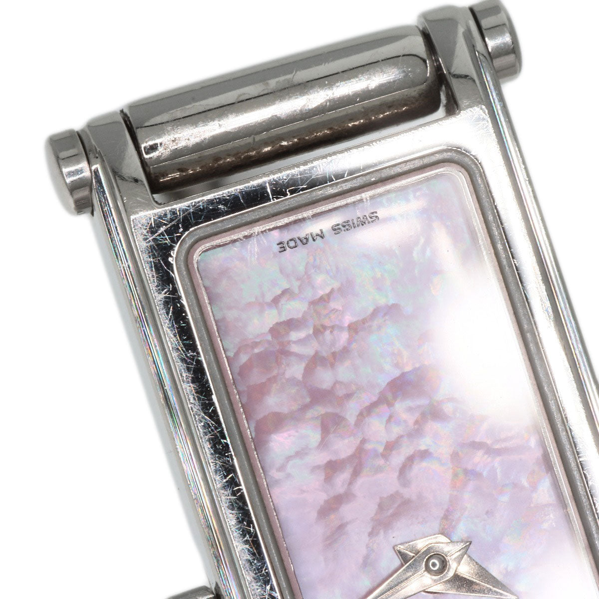 GUCCI Watches Quartz 1500L Stainless Steel Silver Square face Pink shell dial