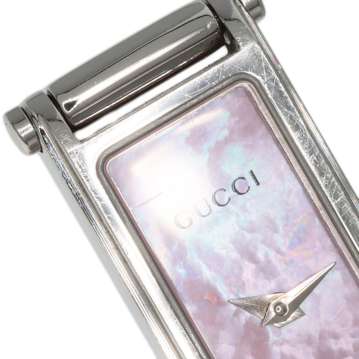 GUCCI Watches Quartz 1500L Stainless Steel Silver Square face Pink shell dial