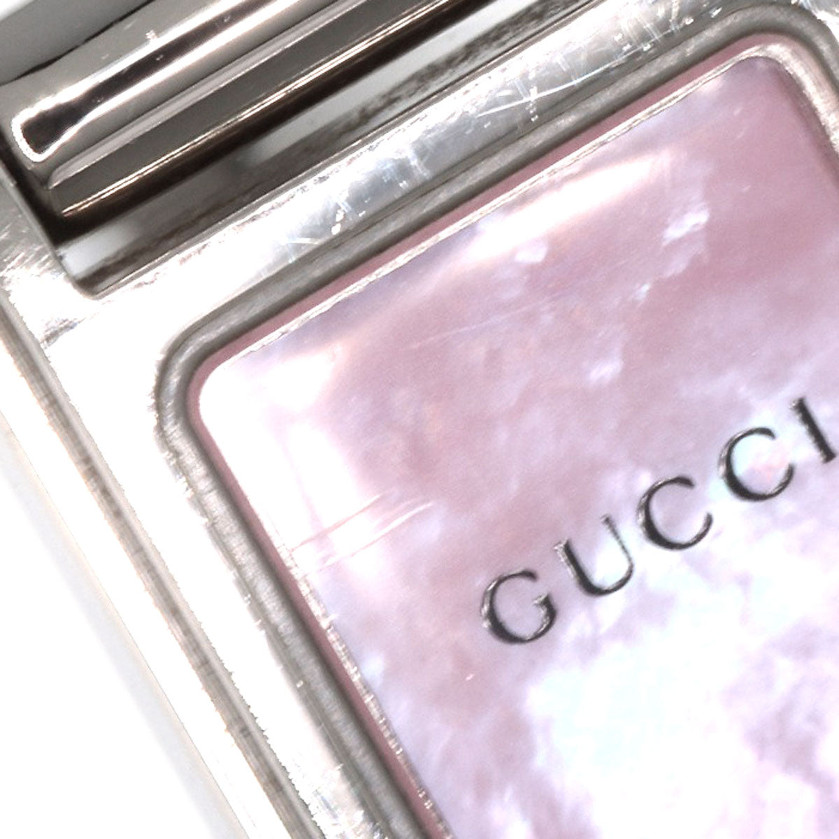 GUCCI Watches Quartz 1500L Stainless Steel Silver Square face Pink shell dial