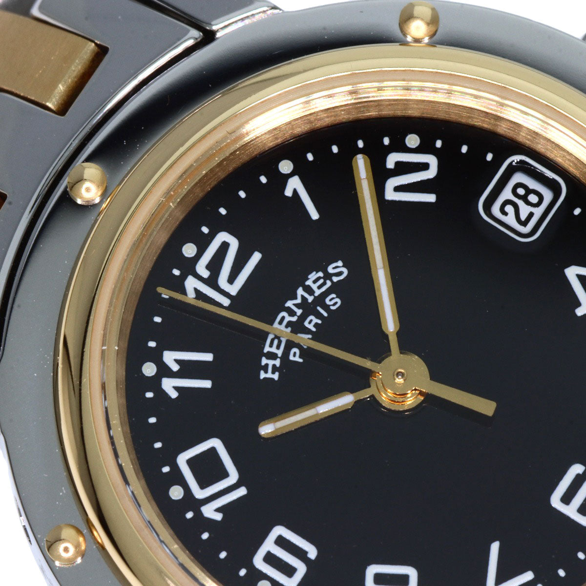 HERMES Watches Quartz CL4.220 Stainless Steel gold Clipper black dial