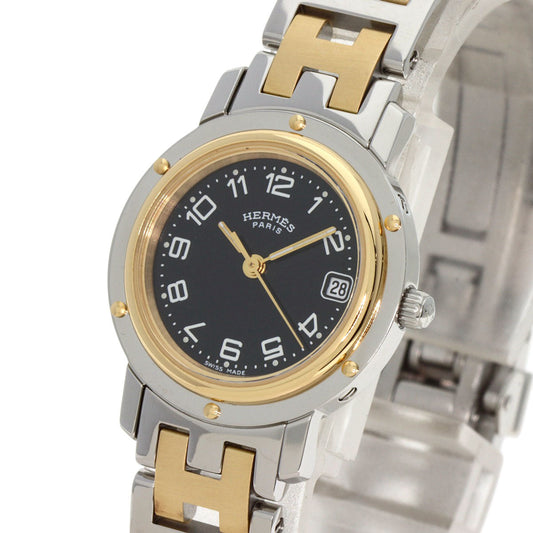 HERMES Watches Quartz CL4.220 Stainless Steel gold Clipper black dial