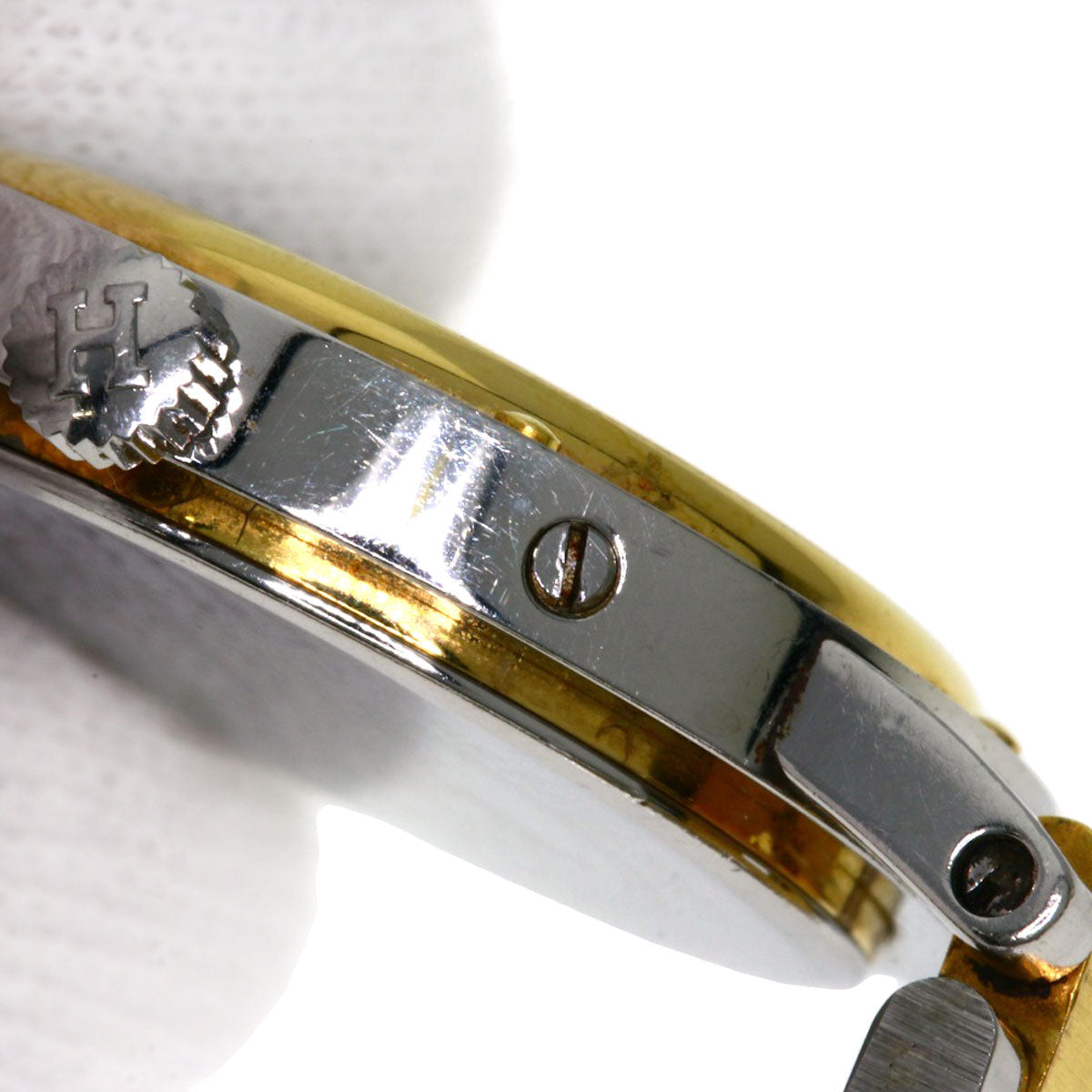 HERMES Watches Quartz Stainless Steel , SSxGP gold Clipper white dial Women Used