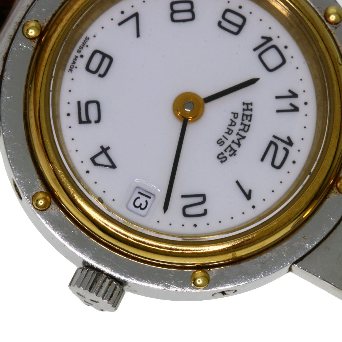 HERMES Watches Quartz Stainless Steel , SSxGP gold Clipper white dial Women Used