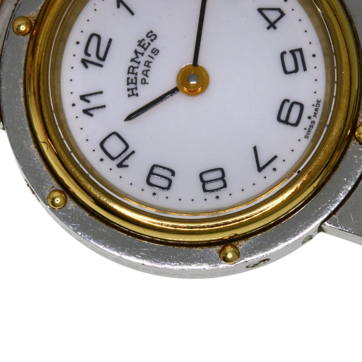 HERMES Watches Quartz Stainless Steel , SSxGP gold Clipper white dial Women Used