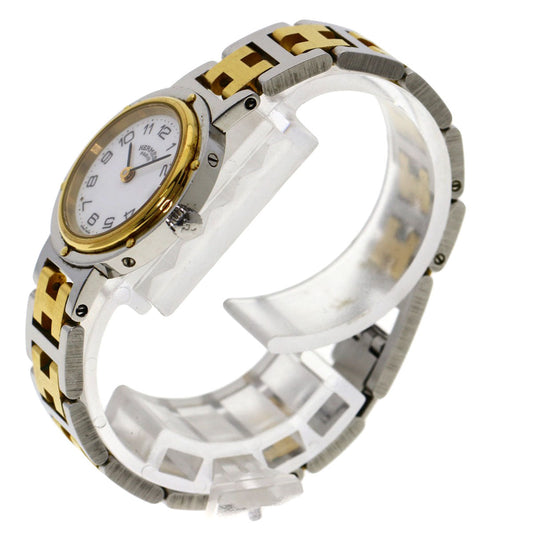 HERMES Watches Quartz Stainless Steel , SSxGP gold Clipper white dial Women Used